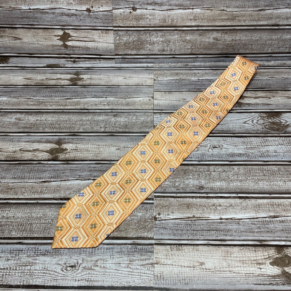 Ermenegildo Zegna Tie Orange and‎ Gold 60in Width 3.5in